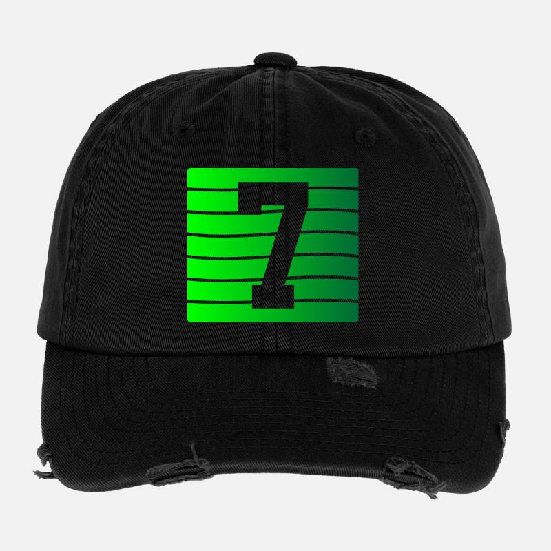 Grünes Streifen-7 Kontrastdesign Flexfit Vintage Destroyed Cap