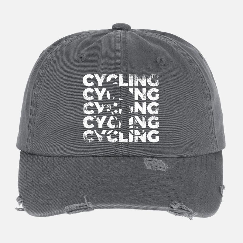 Cyclist sketch Flexfit Vintage Destroyed Cap