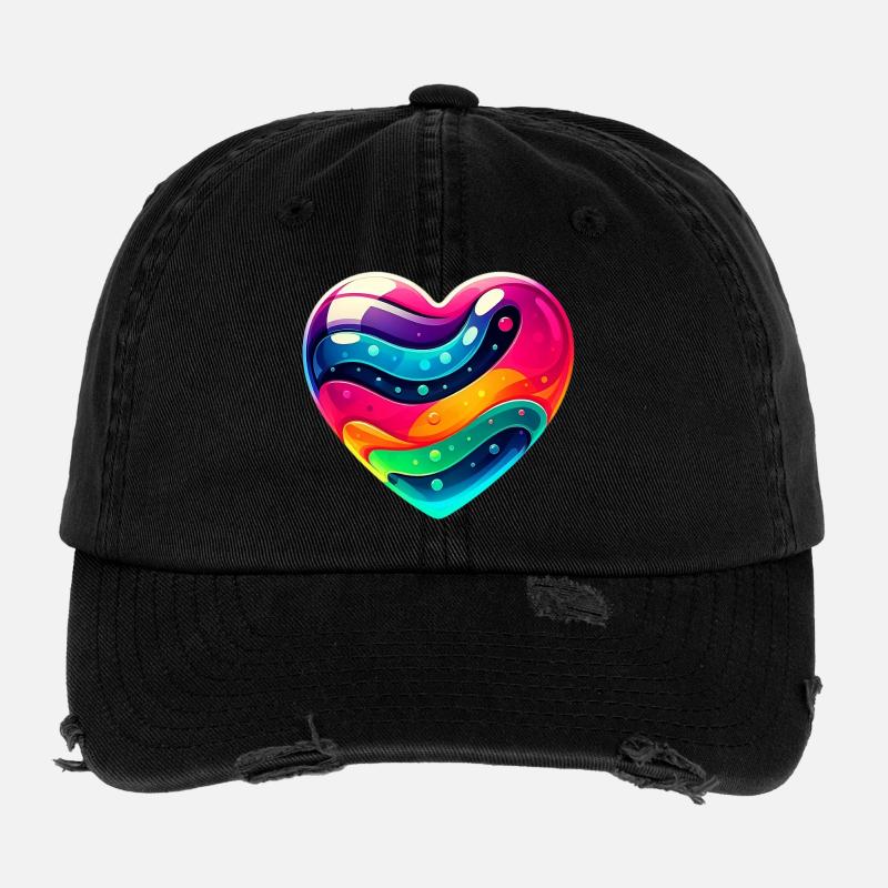 Colorful Heart Flexfit Vintage Destroyed Cap