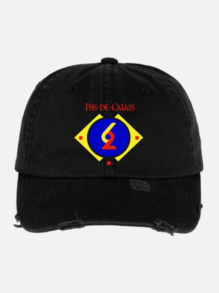 Pas de Calais - Flexfit Vintage Destroyed Cap - Schwarz - Vorne