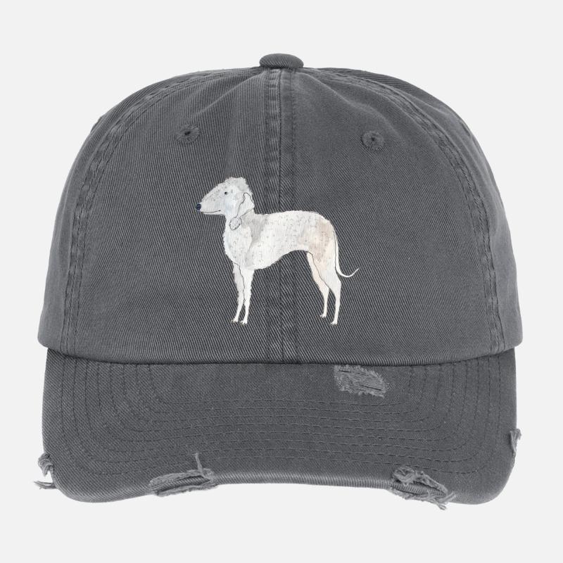 Bedlington Terrier Casquette vintage effet usé Flexfit