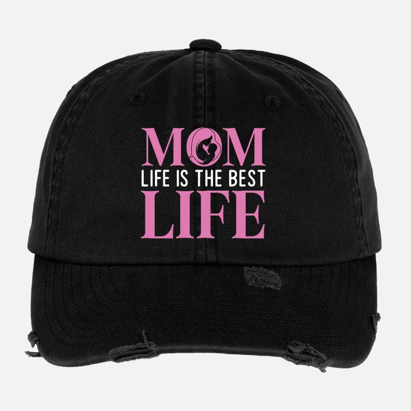 Das Leben der Mutter ist das beste Leben Flexfit Vintage Destroyed Cap