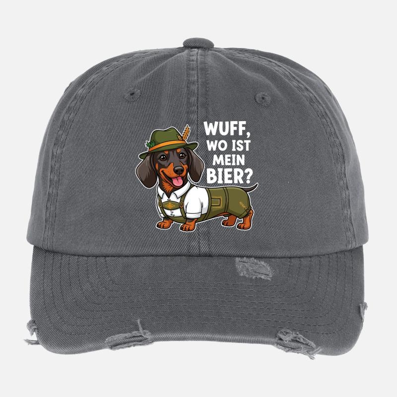 Wuff, wo ist mein Bier ? Flexfit Vintage Destroyed Cap