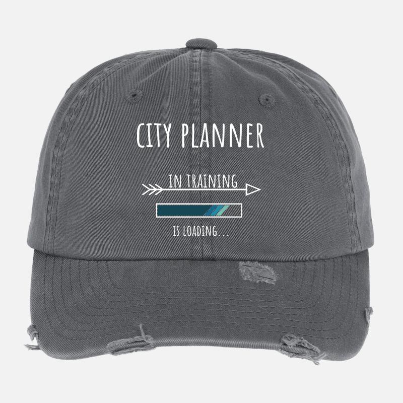 City Planner Gift Profession Education Flexfit Vintage Destroyed Cap