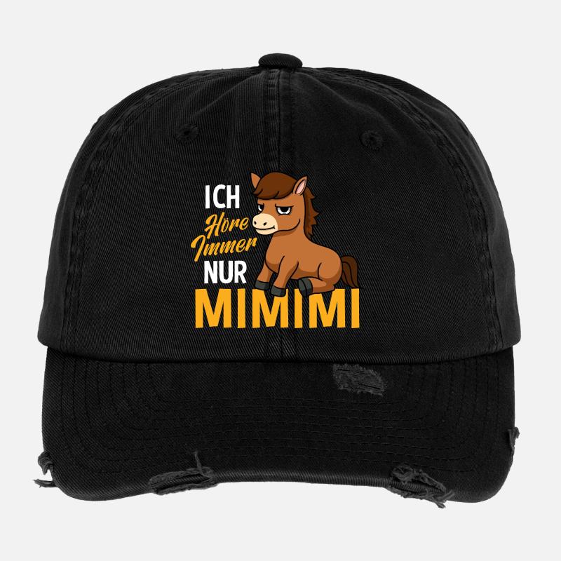 I Always Hear Only A Mimimi Horse Flexfit Vintage Destroyed Cap