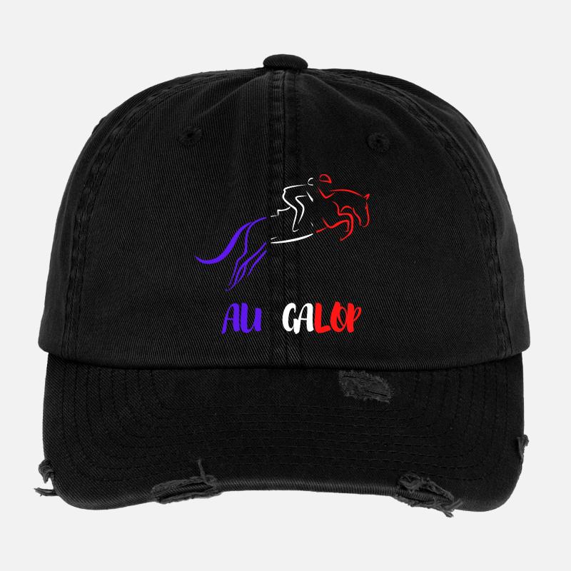 Au GALOP Bleu Blanc Rouge Casquette vintage effet usé Flexfit