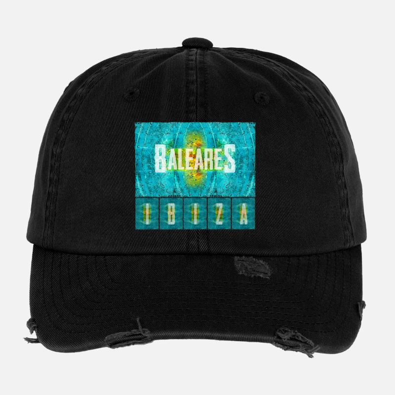 Île des Baléares Vibe Imprimer Casquette vintage effet usé Flexfit