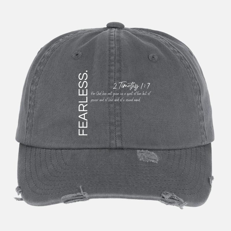 Sans peur - 2 Timothée 1:7 Conception chrétienne Casquette vintage effet usé Flexfit