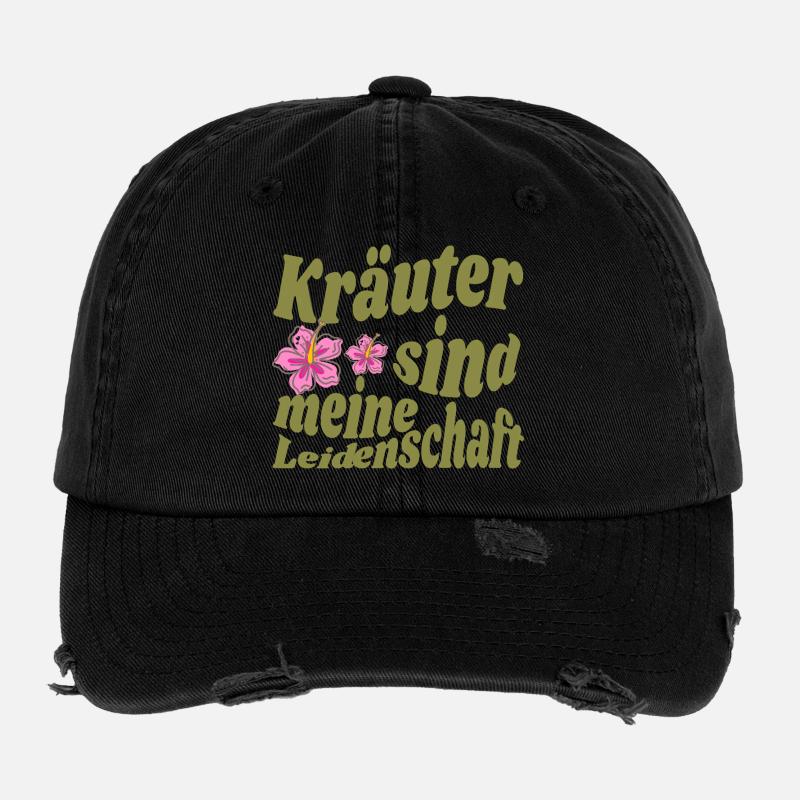 Magisches Kräuter-Design für echte Kräuterhexen Flexfit Vintage Destroyed Cap