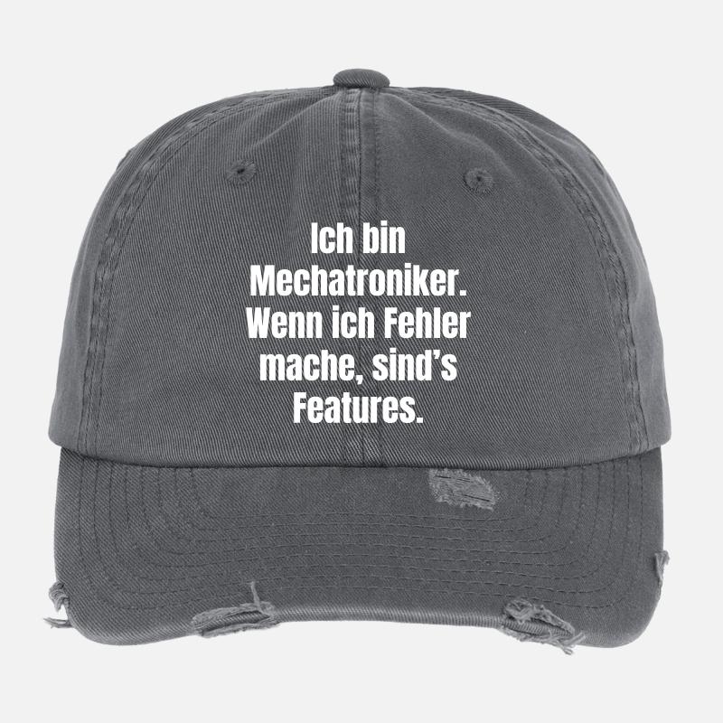 Ich bin Mechatroniker – Fehler sind Features Flexfit Vintage Destroyed Cap
