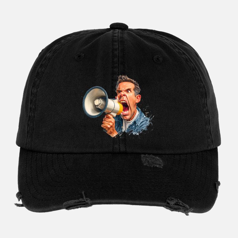 Loud call with megaphone Flexfit Vintage Destroyed Cap