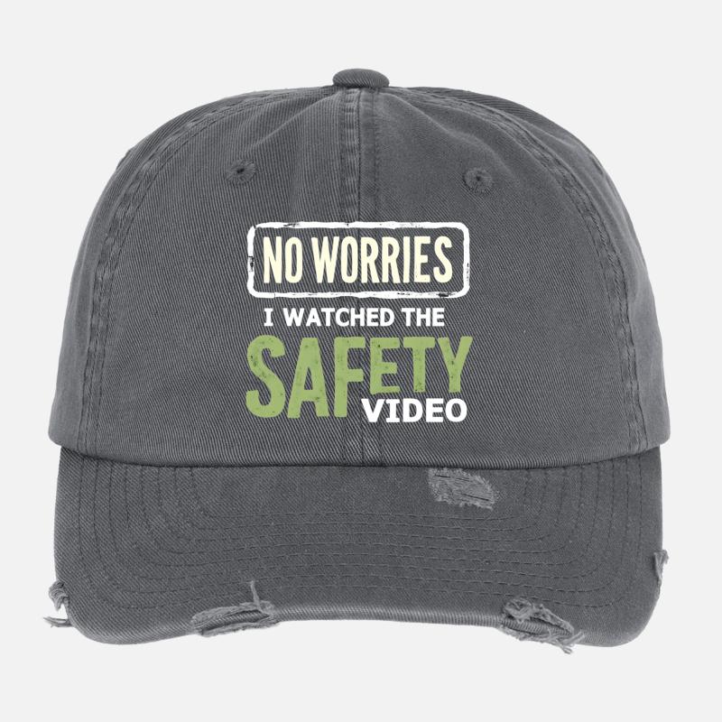 Mèmes vidéo de sécurité sans stress Casquette vintage effet usé Flexfit