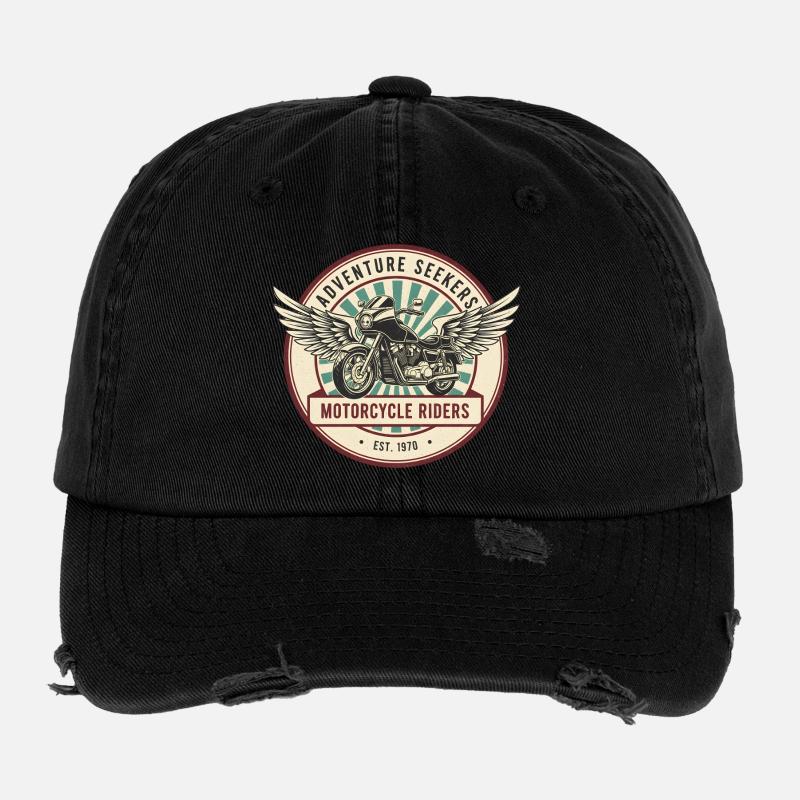 Abenteuer Motorradfahrer Motorrad Flexfit Vintage Destroyed Cap