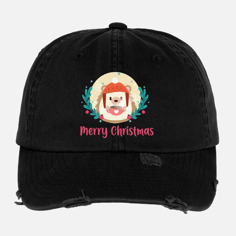 Hérisson Noël cocooning Casquette vintage effet usé Flexfit