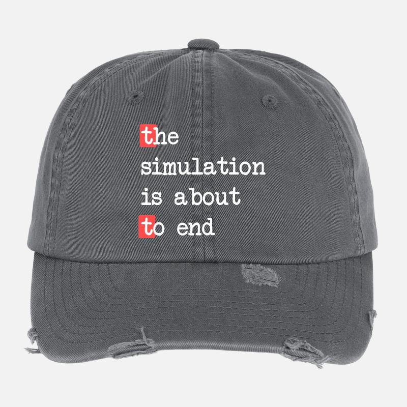 Das Ende der Simulation – Matrix trifft Realität Flexfit Vintage Destroyed Cap
