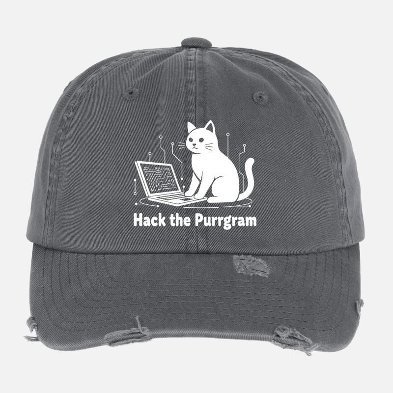 Purrrgram Hack: Katzentech Humor Flexfit Vintage Destroyed Cap