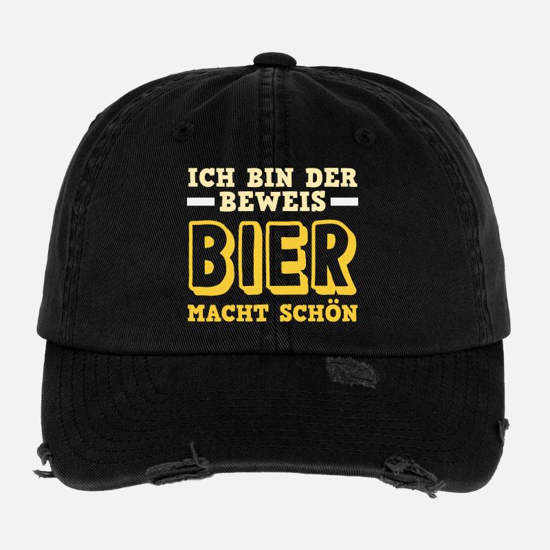 Ich bin der Beweis - Bier macht schön Flexfit Vintage Destroyed Cap