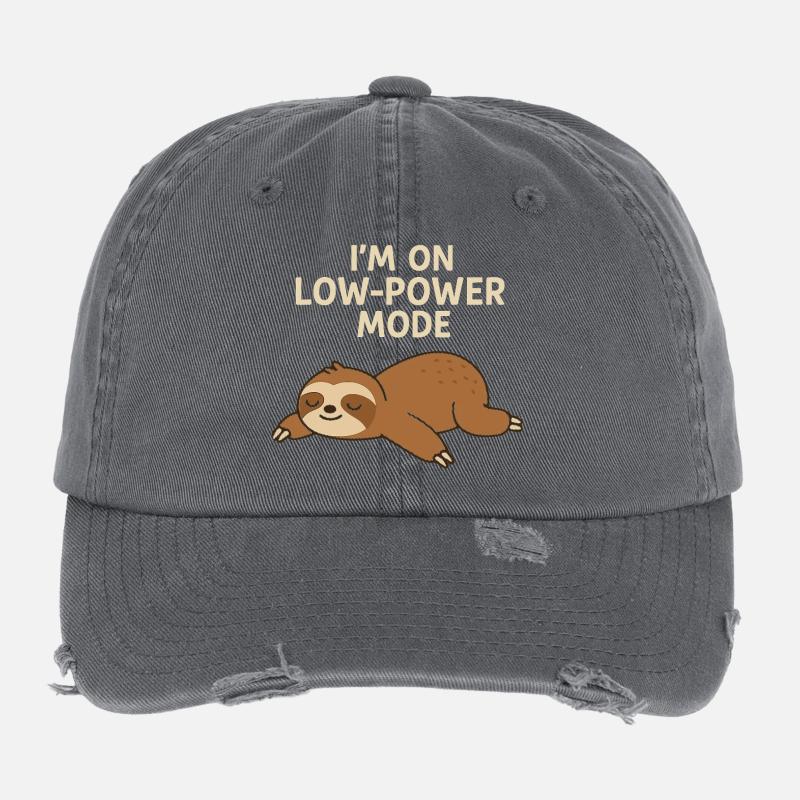 Sleep Sloth: Low Power Mode Flexfit Vintage Destroyed Cap