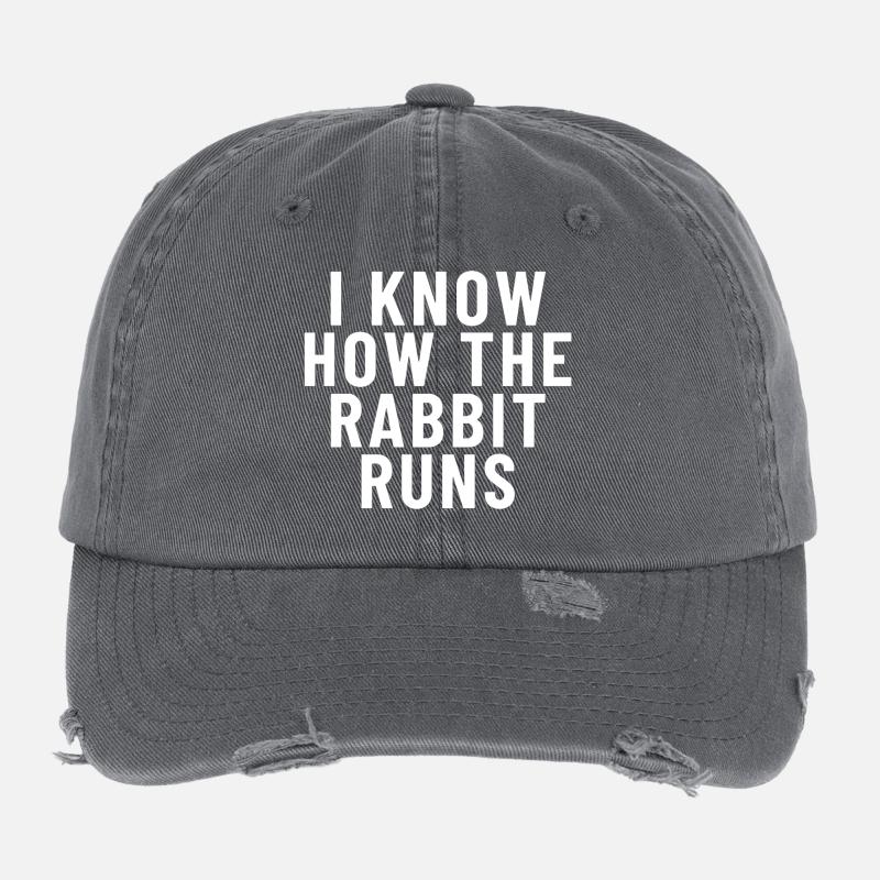 I Know How The Rabbit Runs Denglish Flexfit Vintage Destroyed Cap