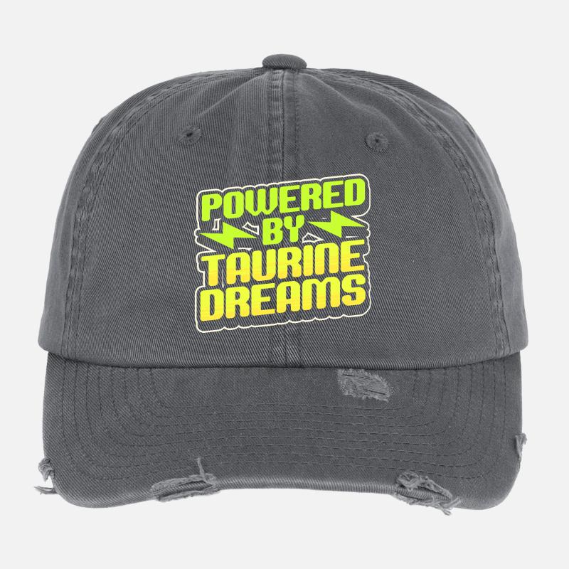 Energy Drink Powered By Taurine Dreams Flexfit Vintage Destroyed Cap