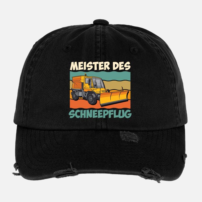 Service d’hiver MAÎTRE DE LA CHASSE-NEIGE Plaisir Casquette vintage effet usé Flexfit