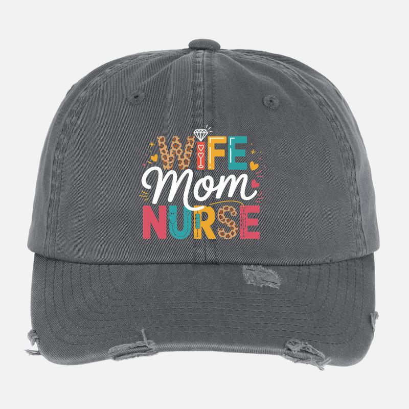 Épouse Maman Infirmière Léopard Casquette vintage effet usé Flexfit