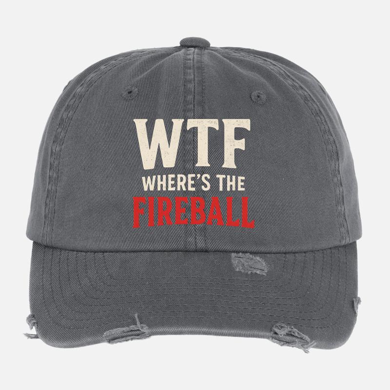 C’est quoi ce truc : Où est l’humour de la boule de feu Casquette vintage effet usé Flexfit