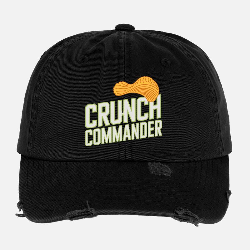  Crunch Commander Knabber Chips Fan Snack Flexfit Vintage Destroyed Cap