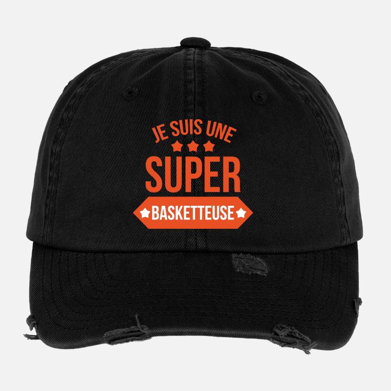Ich bin ein großartiger Basketballspieler Flexfit Vintage Destroyed Cap