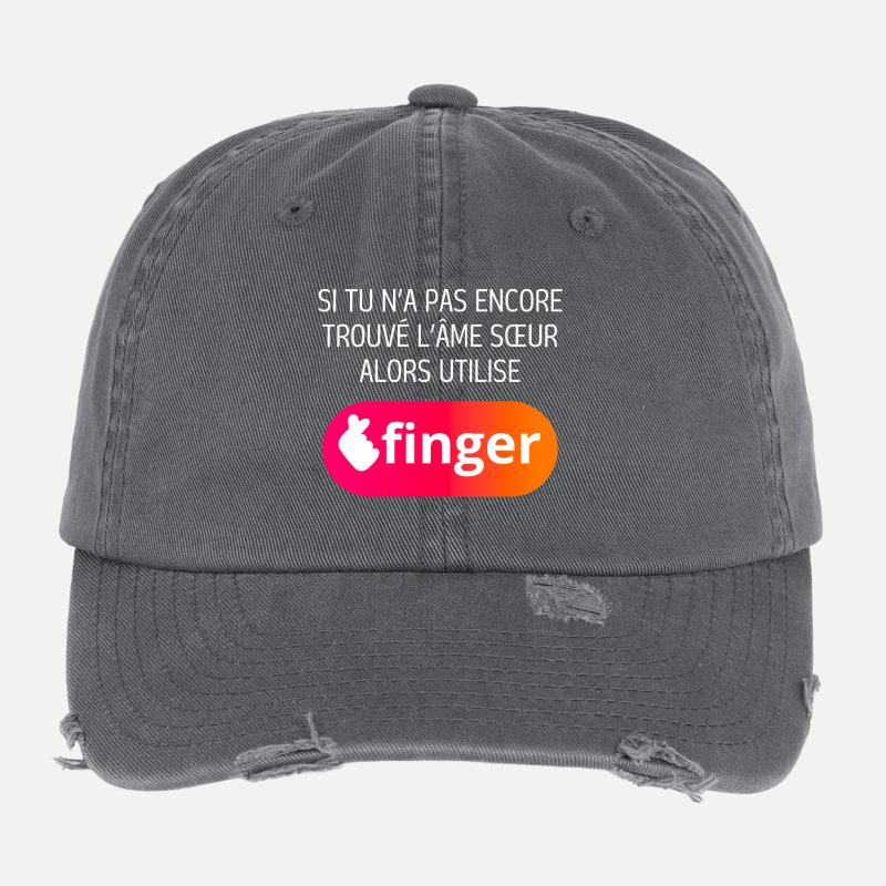 Application finger Casquette vintage effet usé Flexfit
