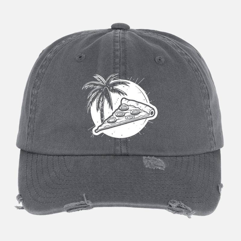 Graphique de pizza Casquette vintage effet usé Flexfit