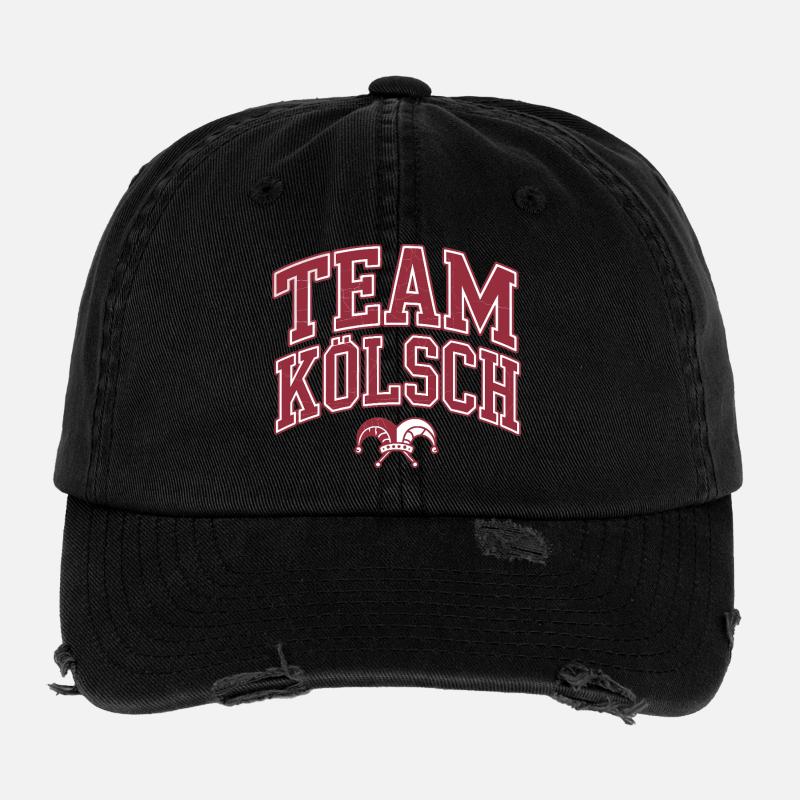 Team Kölsch - Karneval Kostüm Flexfit Vintage Destroyed Cap