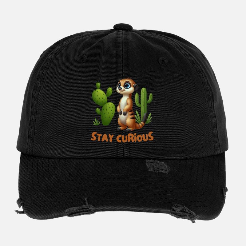 Kleine Erdmännchen im Kaktusgarten Flexfit Vintage Destroyed Cap