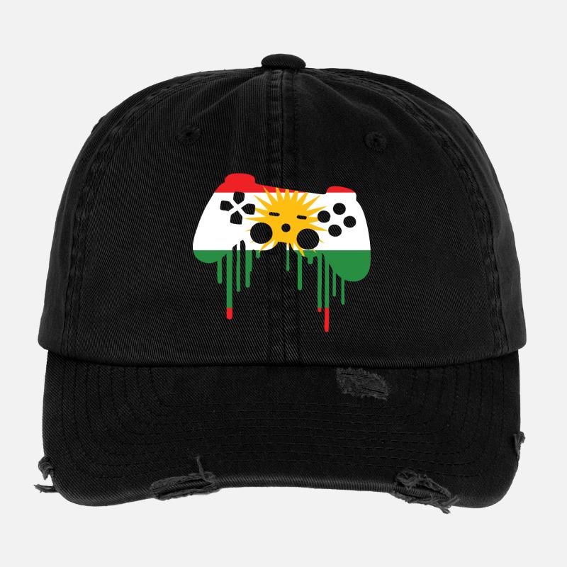 Kurdish gaming flag Flexfit Vintage Destroyed Cap