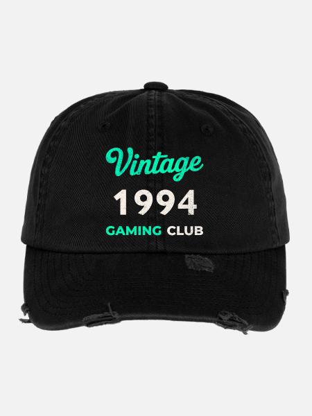 Vintage 1994 – Gaming Club Retro Birth Year - Flexfit Vintage Destroyed Cap - black - Front