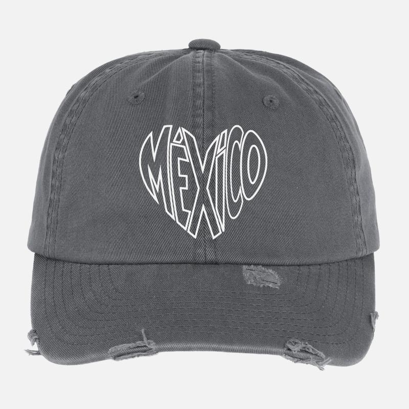 Mexico Perspective Lettering Flexfit Vintage Destroyed Cap
