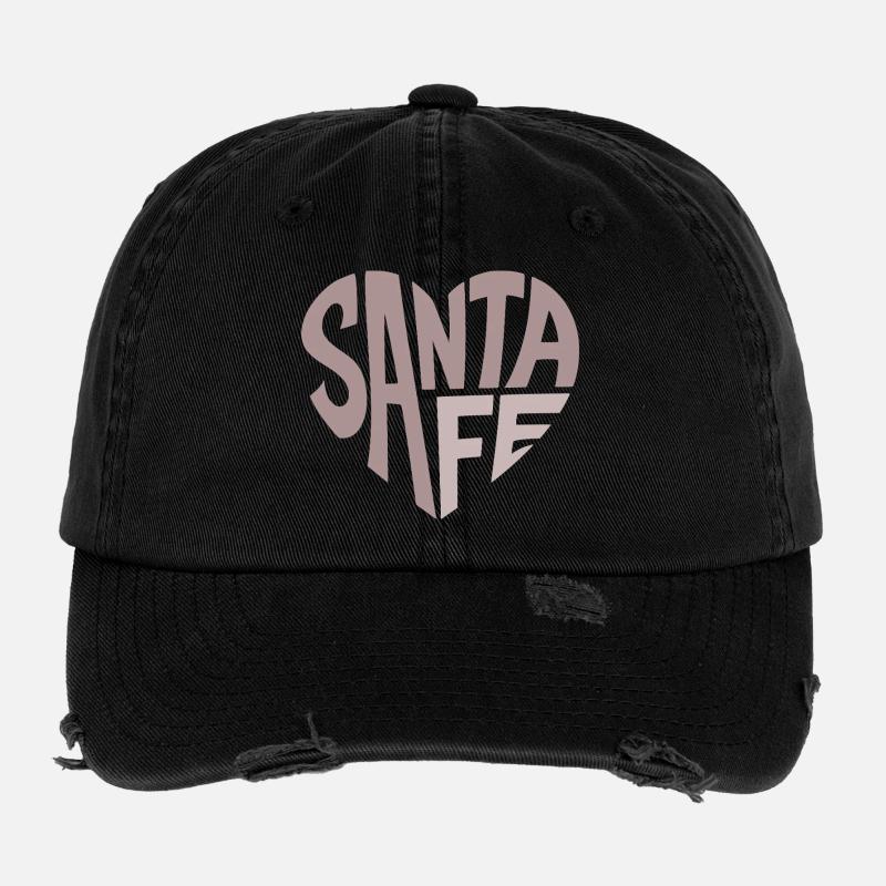 Santa Fe Retro Typo Heart Flexfit Vintage Destroyed Cap
