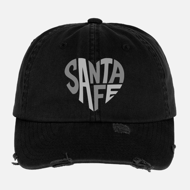 Santa Fe Typographic Logo Flexfit Vintage Destroyed Cap