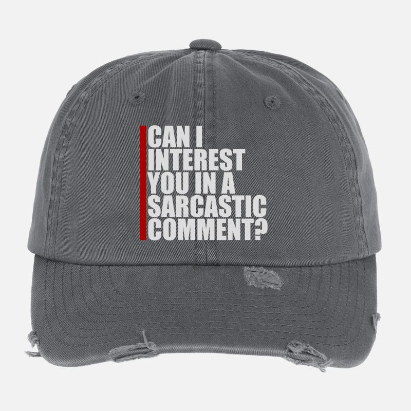 Can I Interest You In A Sarcastic Comment Lustig Flexfit Vintage Destroyed Cap