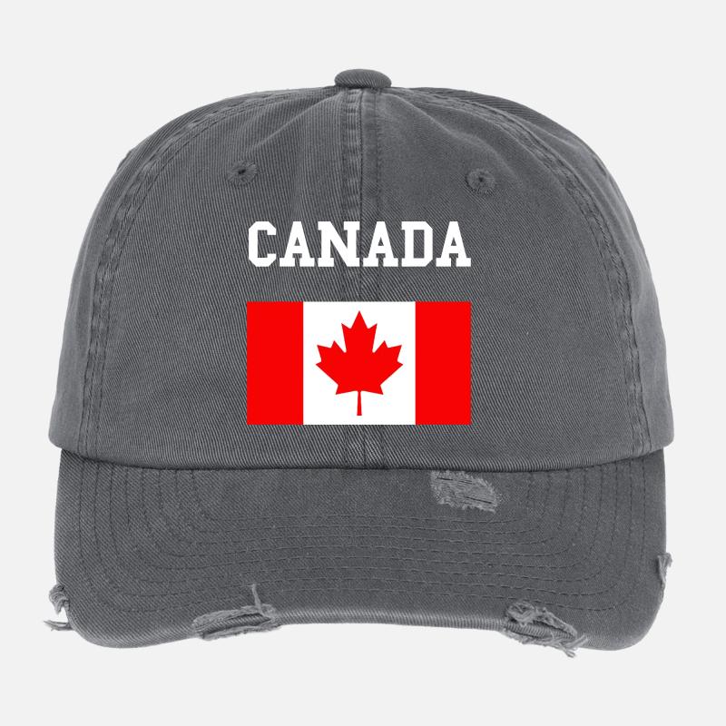 Feuille d’érable Drapeau du Canada Casquette vintage effet usé Flexfit
