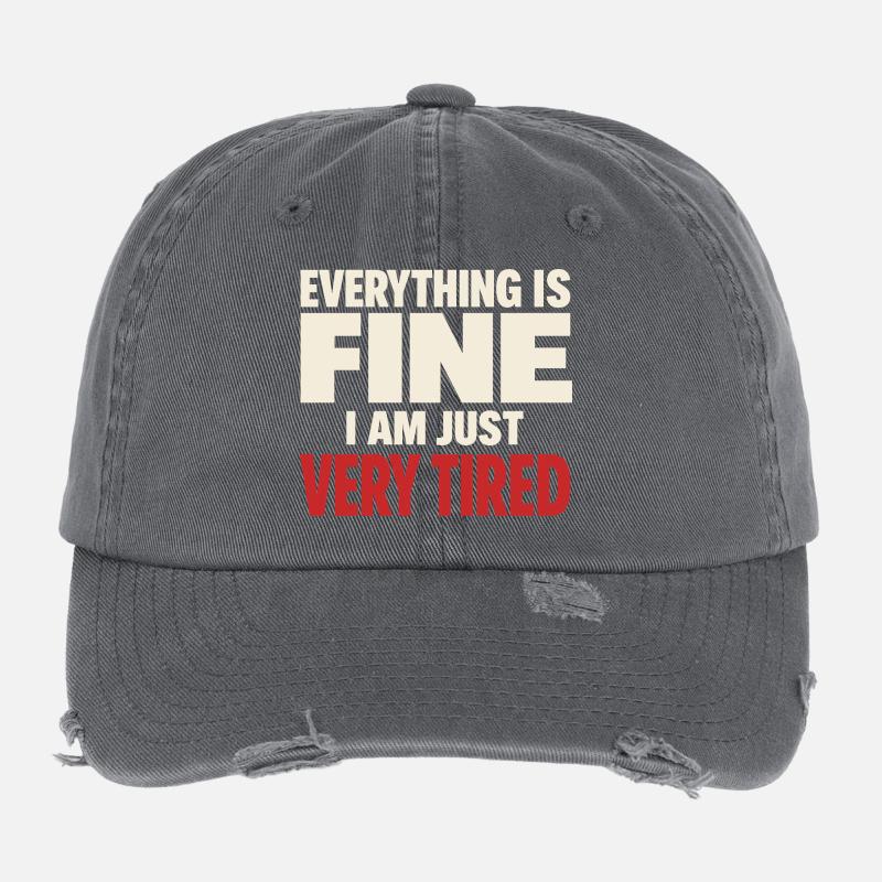 Ausgebrannter Millennial, Müder Erwachsener, Flexfit Vintage Destroyed Cap