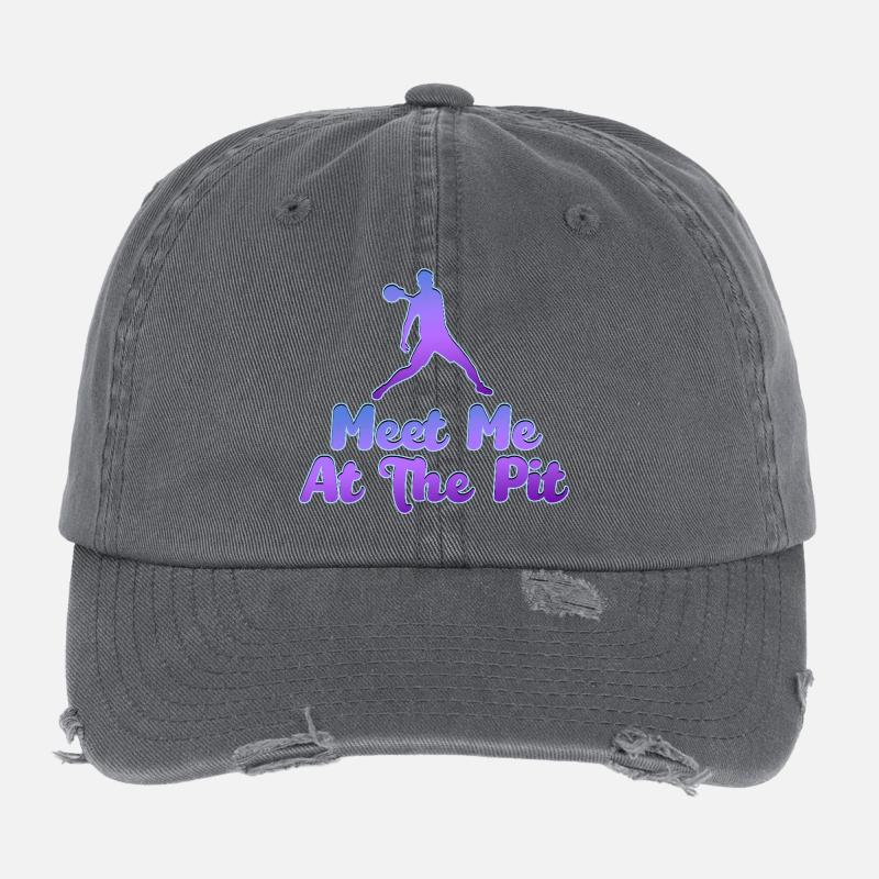 Meet Me At The Pit Basketball Tee Flexfit Vintage Destroyed Cap