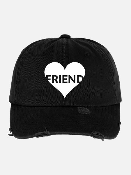 Heart Friend Typo Heart - Flexfit Vintage Destroyed Cap - black