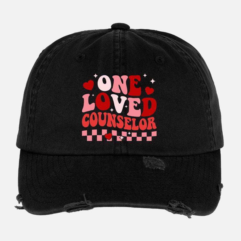 One Loved Counselor Flexfit Vintage Destroyed Cap