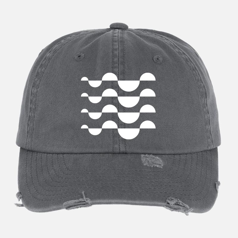 Mosaïque à rayures ondulées Casquette vintage effet usé Flexfit