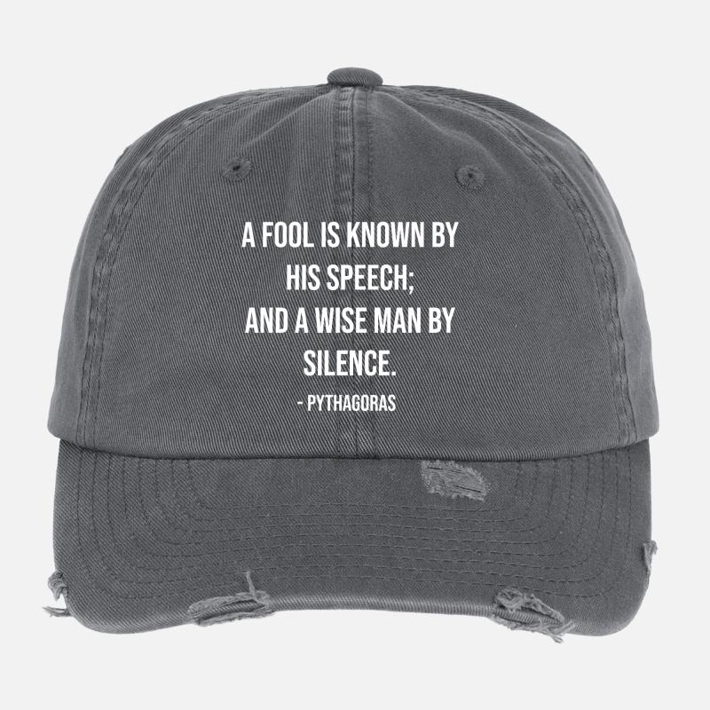 Citation de la Sagesse Silencieuse de Pythagore Casquette vintage effet usé Flexfit