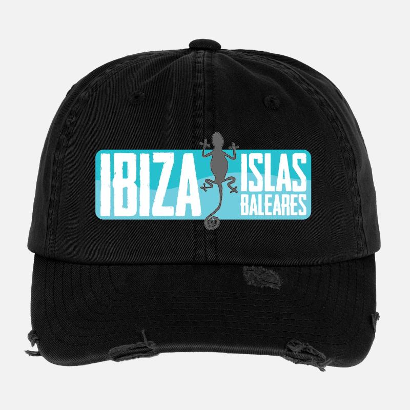 Ibiza Insel Vektor Design Flexfit Vintage Destroyed Cap