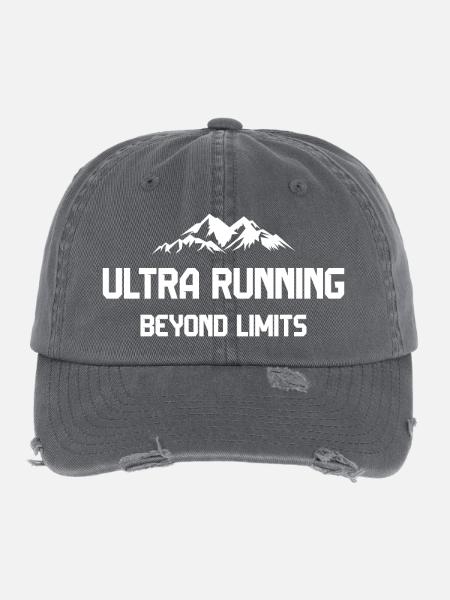 Ultra Running - Jenseits der Grenzen - Flexfit Vintage Destroyed Cap - Dunkelgrau - Vorne