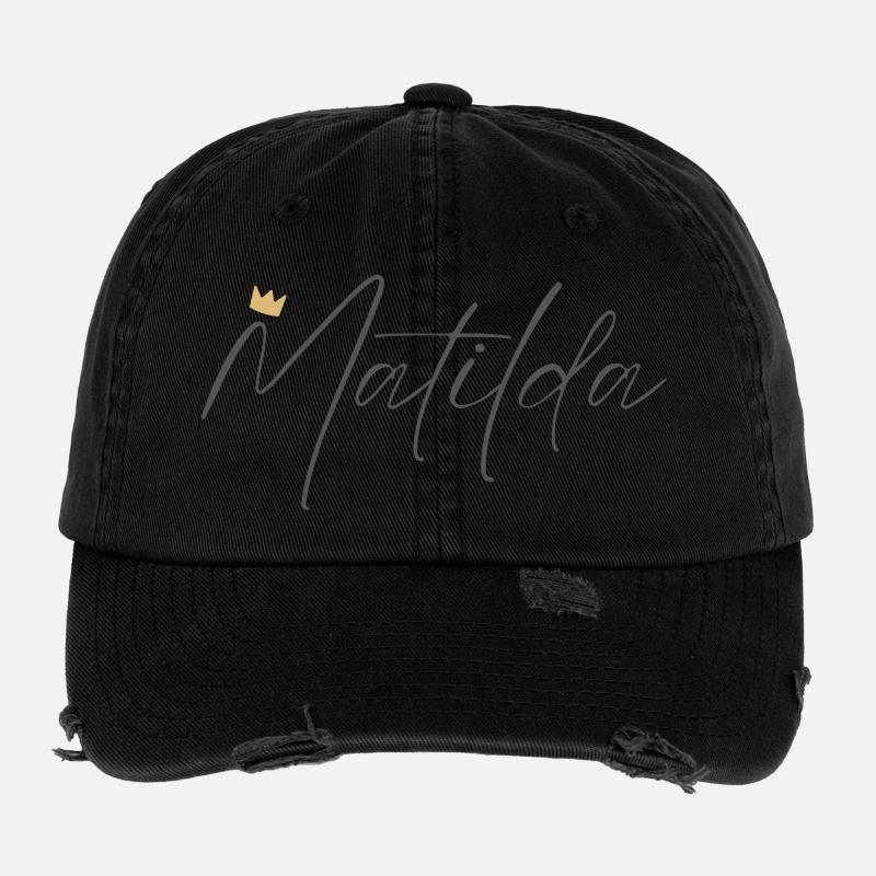 Prinzessin Matilda Crown Hemd – Name mit Buchstabe M Flexfit Vintage Destroyed Cap