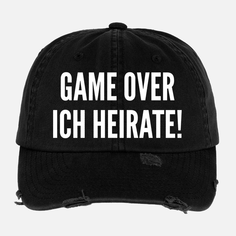 Game Over Je me marie - Casquette vintage effet usé Flexfit - noir